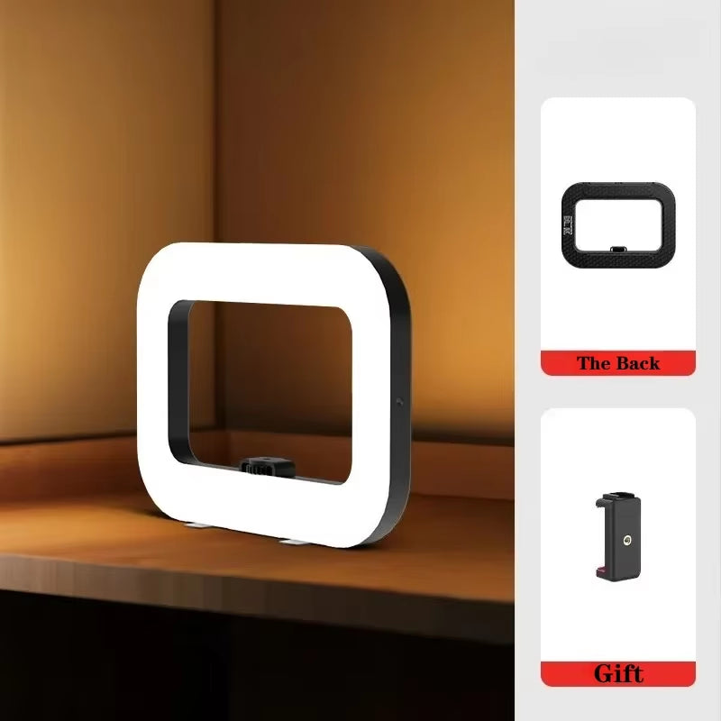 New Handheld Ring LED Rechargeable Fill Light Portable Mobile Phone Live Broadcast Photography Desktop Selfie Light